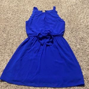 Girls Royal Blue Dress with Tie Front - Size 8